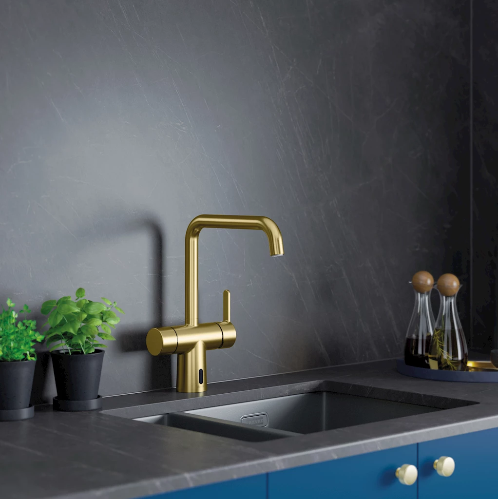 Silhouet touchless kjøkkenbatteri, børstet messing Silhouet touchless kjøkkenbatteri, børstet messing