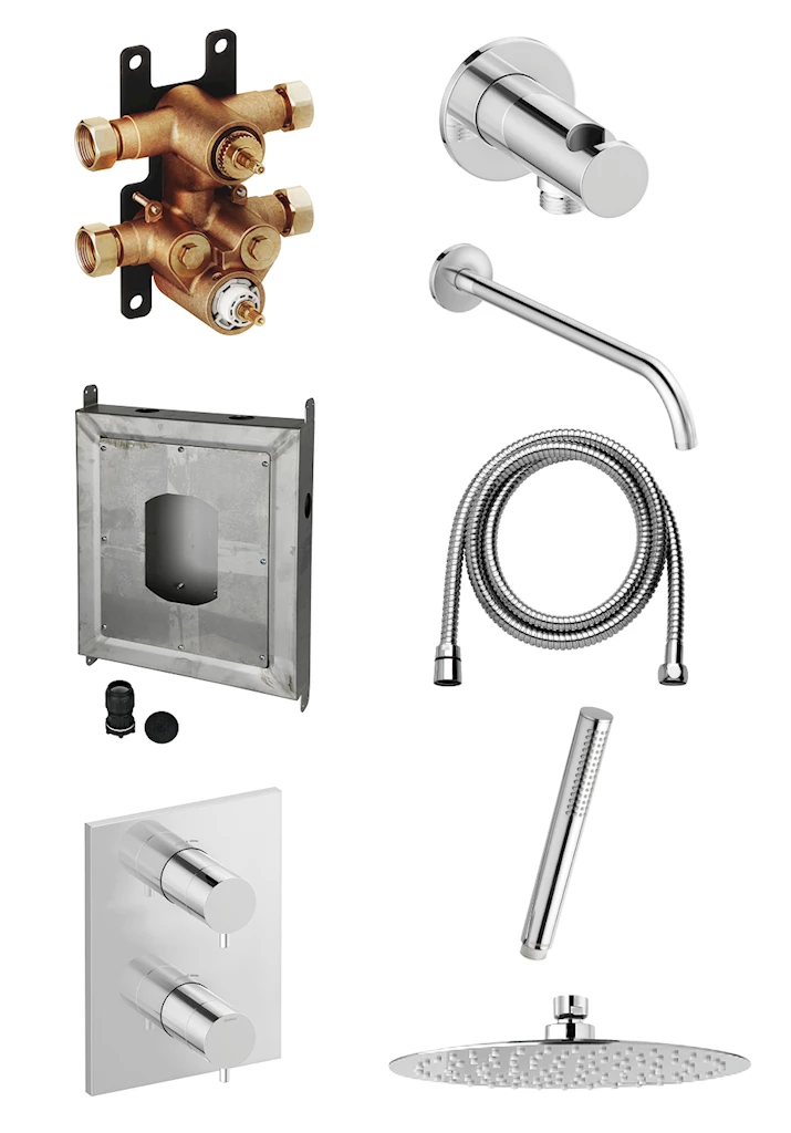 Silhouet takdusj for innbygging, krom Silhouet takdusj for innbygging, krom