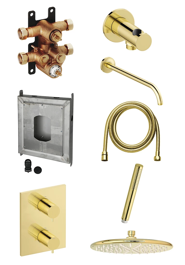 Silhouet takdusj for innbygging, messing Silhouet takdusj for innbygging, messing